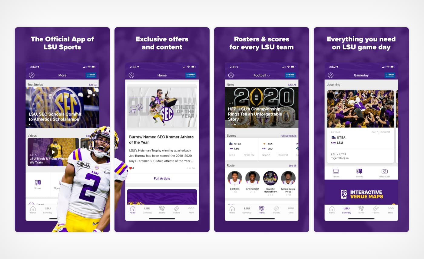 App Store Screenshots for LSU